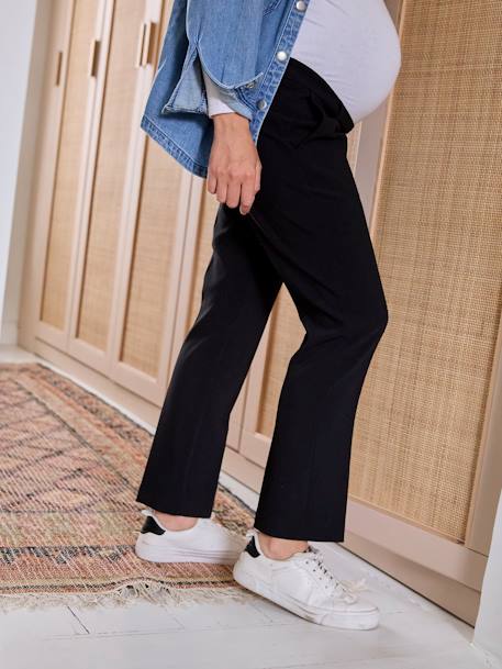 Pantalon de grossesse cigarette bandeau sans couture gris+noir - vertbaudet enfant 