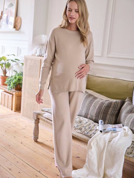Loungewear Pyjamas, Maternity & Nursing Special - sand beige, Maternity