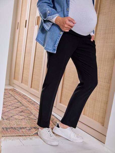 Pantalon de grossesse cigarette bandeau sans couture gris+noir - vertbaudet enfant 