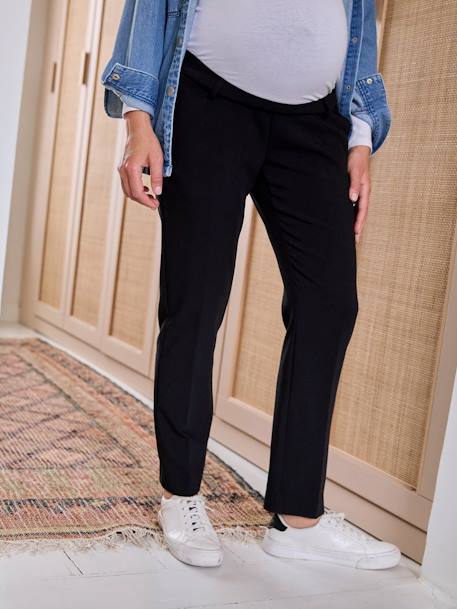 Pantalon de grossesse cigarette bandeau sans couture gris+noir - vertbaudet enfant 