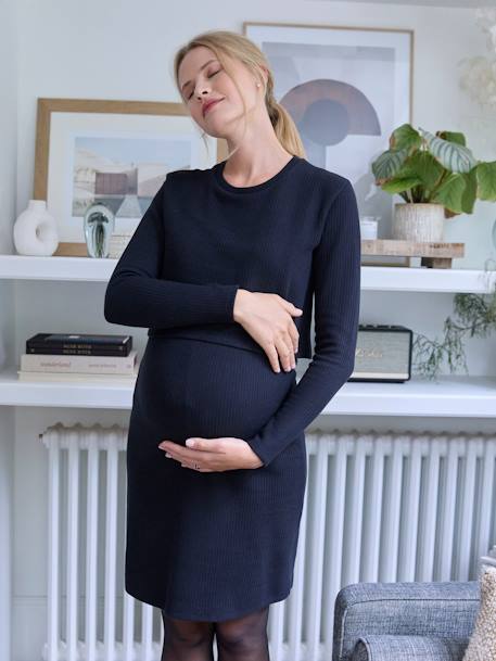 Rib Knit Dress, Maternity & Nursing Special black - vertbaudet enfant 