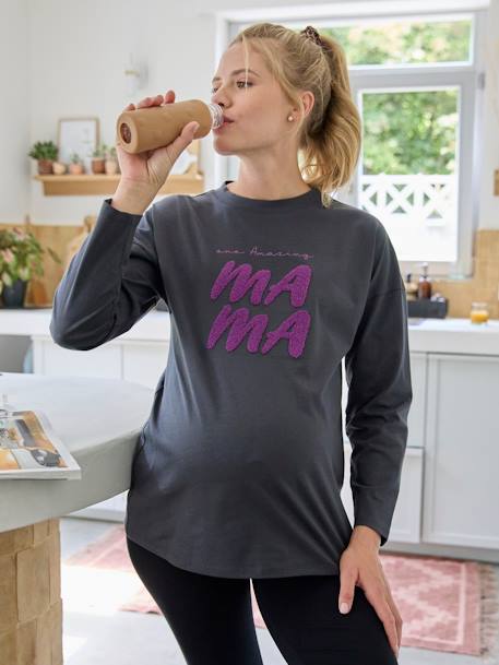 T-shirt de grossesse à message anthracite - vertbaudet enfant 