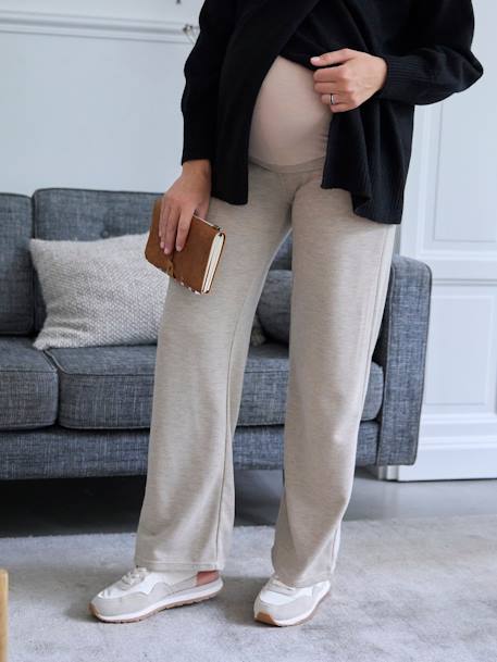 Wide-Leg Trousers with Belly Band for Maternity anthracite - vertbaudet enfant 