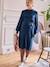 Mid-Length Jumper Dress with Belt for Maternity ocean blue - vertbaudet enfant 