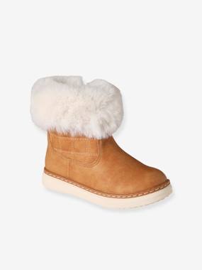 Shoes-Girls Footwear-Zipped Boots with Fur Lining, for Girls, Designed for Autonomy