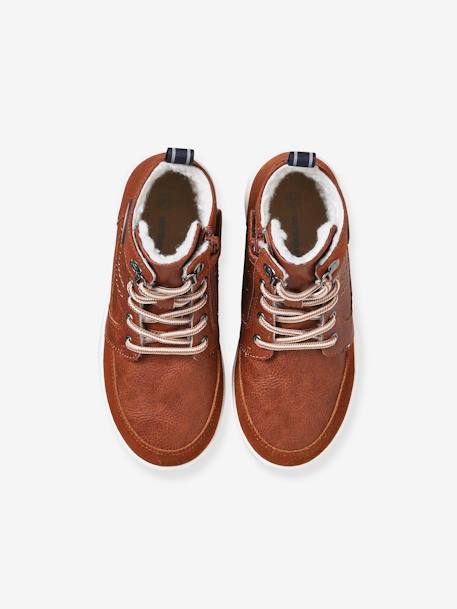 High-Top Trainers with Laces & Zips for Children brown - vertbaudet enfant 