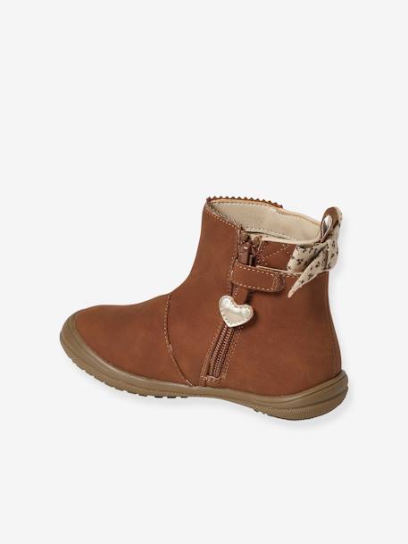 Boots with Zip for Girls, Designed for Autonomy black+brown - vertbaudet enfant 