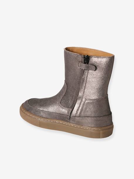 Leather Boots for Girls, Designed for Autonomy bronze - vertbaudet enfant 