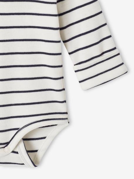 Striped & Long Sleeve Progressive Bodysuit for Babies ecru - vertbaudet enfant 
