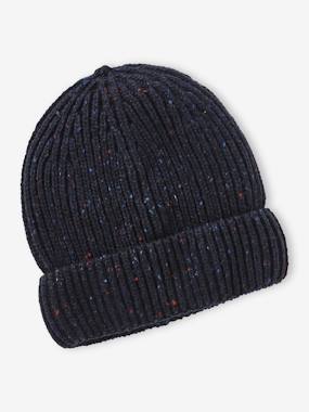 Boys-Beanie in Rib Knit with Neps for Boys