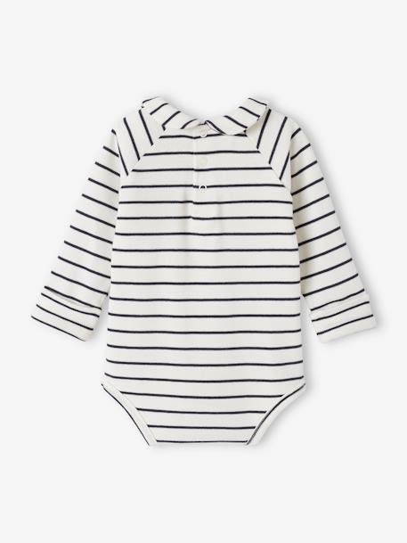 Striped & Long Sleeve Progressive Bodysuit for Babies ecru - vertbaudet enfant 