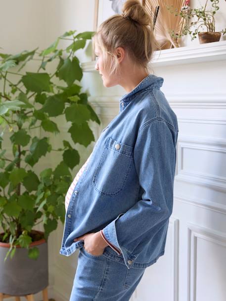 Chemise en jean grossesse et allaitement denim brut - vertbaudet enfant 
