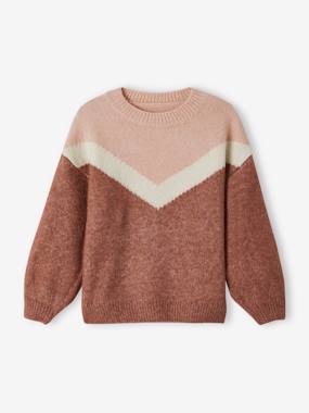 -Pull effet colorblock fille