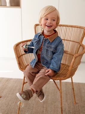 Baby-Denim Jacket with Sherpa Lining for Boys