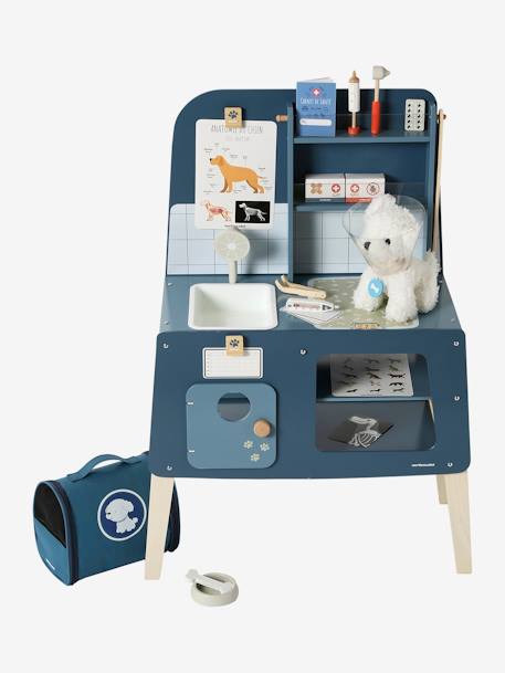 Stuffed Toy Pet + Accessories in FSC® Wood blue - vertbaudet enfant 