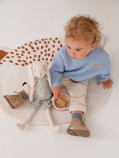Knitted Jumper with Golden Heart for Babies sky blue - vertbaudet enfant 