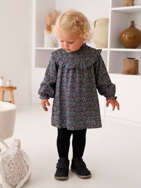 Smocked Dress with Ruffle for Babies  - vertbaudet enfant