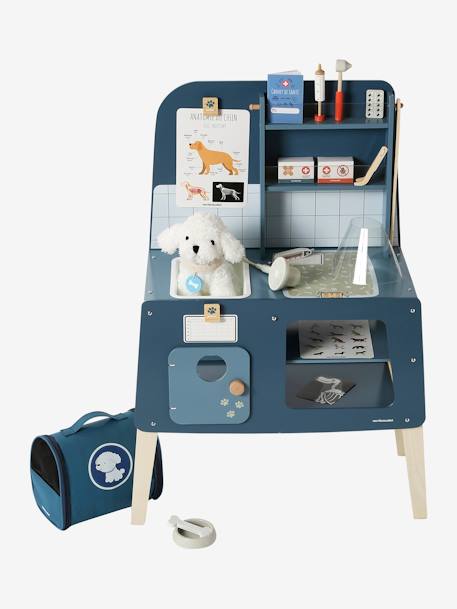 Peluche animal de compagnie + accessoires en bois FSC® bleu - vertbaudet enfant 