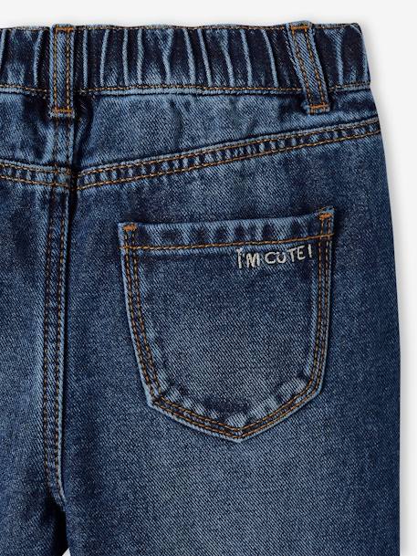 NARROW Hip Morphologik Mom Fit Jeans for Girls denim blue+double stone+stone - vertbaudet enfant 