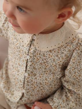 Printed Blouse with Embroidered Collar for Babies  - vertbaudet enfant