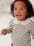 T-shirt bébé col brodé manches longues beige clair+rayé marine+rayé rouge - vertbaudet enfant 