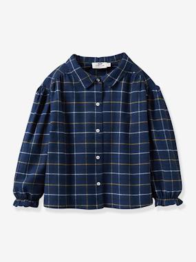 Chequered Shirt for Girls, by CYRILLUS  - vertbaudet enfant