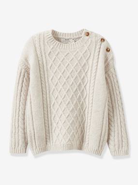 Cable Knit Jumper in RWS Wool by CYRILLUS, for Girls  - vertbaudet enfant