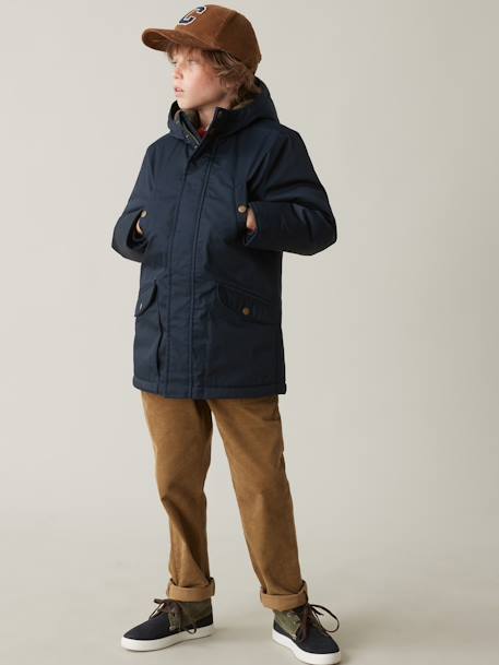 Parka chaude garçon caramel+marine - vertbaudet enfant 