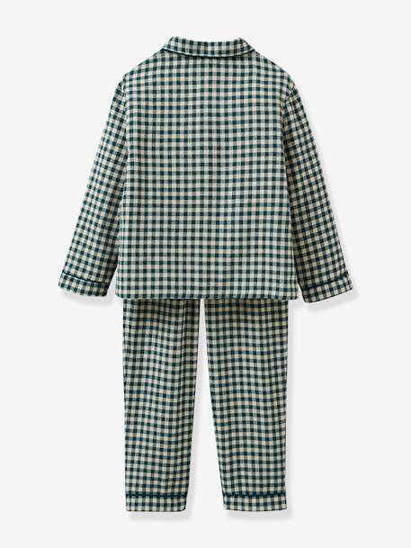 Classic Gingham Pyjamas for Boys, by CYRILLUS chequered green - vertbaudet enfant 