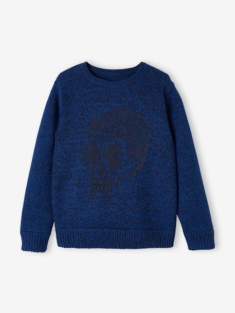 Marl Knit Jumper with Animation on the Front for Boys electric blue - vertbaudet enfant 