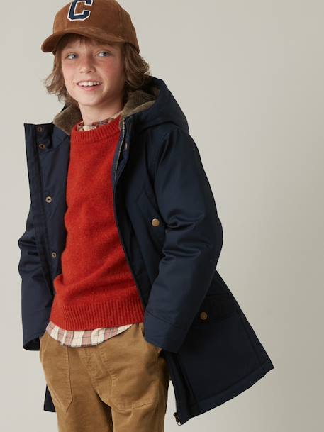 Parka chaude garçon caramel+marine - vertbaudet enfant 