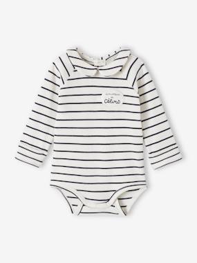 -Striped & Long Sleeve Progressive Bodysuit for Babies