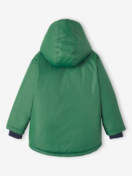 Hooded Parka, Polar Fleece Lining, for Boys green - vertbaudet enfant 