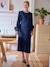 Long Dress with Draped Effect, for Maternity navy blue - vertbaudet enfant 
