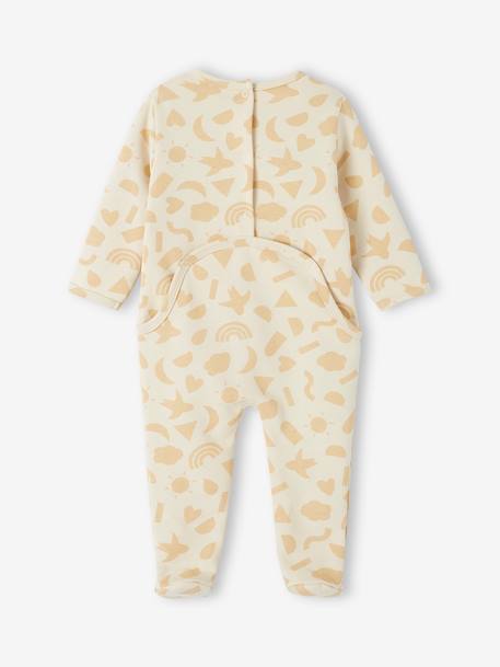 Fleece Sleepsuit in Organic Cotton for Babies sandy beige - vertbaudet enfant 