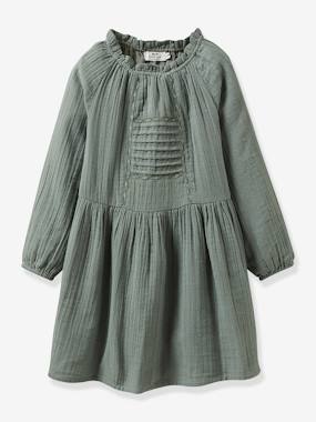 Cotton Gauze Dress for Girls, by CYRILLUS  - vertbaudet enfant