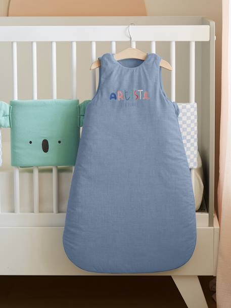 Sleeveless Baby Sleeping Bag, Artist chambray blue - vertbaudet enfant 