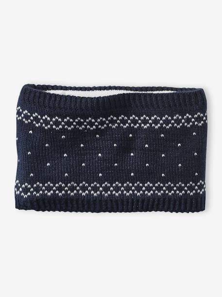 Christmas Gift Box: Reindeer Beanie + Snood + Mittens Set for Baby Boys navy blue - vertbaudet enfant 