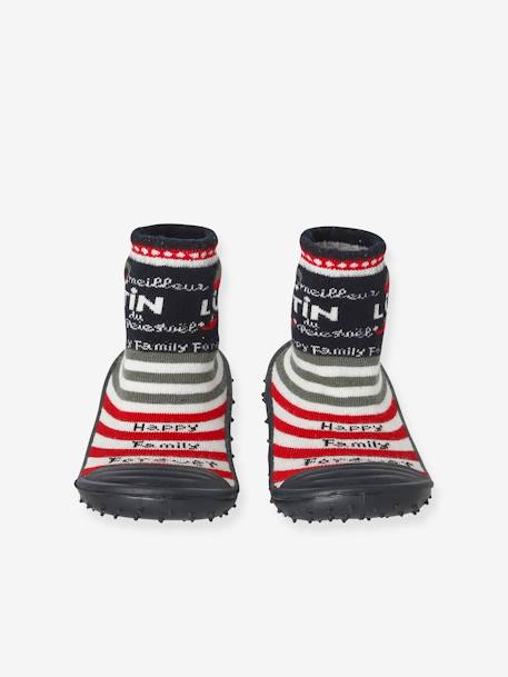 Chaussons chaussettes Noël antidérapants enfant bleu - vertbaudet enfant 