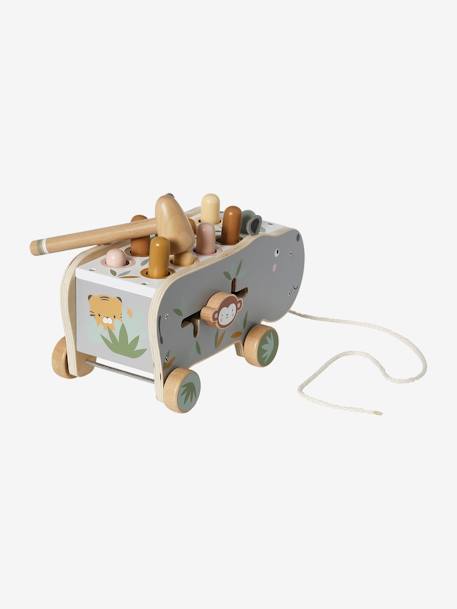 Pull-Along Hippopotamus in FSC® Wood grey - vertbaudet enfant 