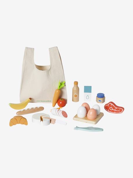 Set of Food Items + Shopping Bag, in Certified Wood wood - vertbaudet enfant 