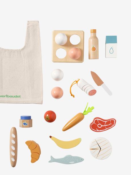 Set of Food Items + Shopping Bag, in Certified Wood wood - vertbaudet enfant 