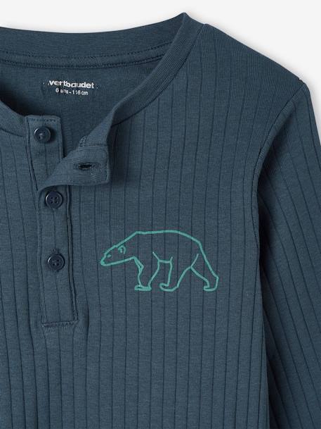 Lot de 2 pyjamas garçon ours maille côtelée vert émeraude - vertbaudet enfant 