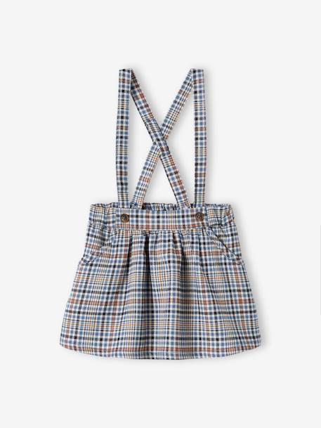 Chequered Skirt with Straps, for Babies ecru - vertbaudet enfant 