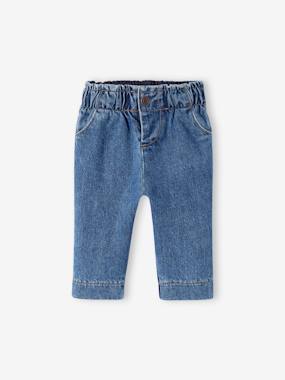 Wide Jeans with Elasticated Waistband for Babies  - vertbaudet enfant