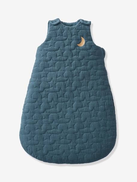 Gigoteuse hiver quiltée manches amovibles en gaze de coton bio* NUITS DE RÊVE caramel+écru+marine - vertbaudet enfant 
