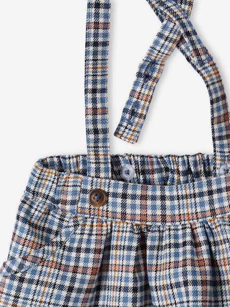Chequered Skirt with Straps, for Babies ecru - vertbaudet enfant 