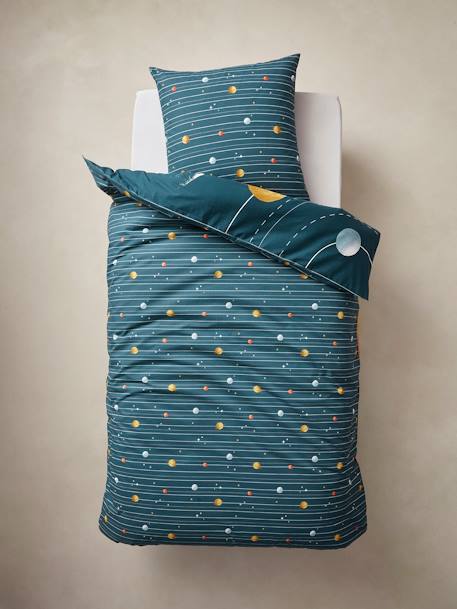 Duvet Cover + Pillowcase Set for Children, SPACE ADVENTURE multicoloured - vertbaudet enfant 