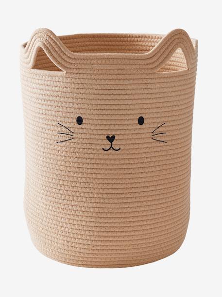 Cotton Rope Storage Basket, Cat beige - vertbaudet enfant 