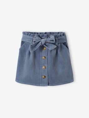 Jupe fille velours style paperbag - vertbaudet enfant -Jupe fille velours style paperbag